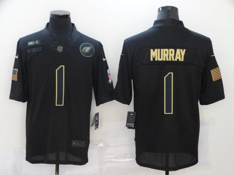 Men Arizona Cardinals #1 Murray Black gold lettering 2020 Nike NFL Jersey